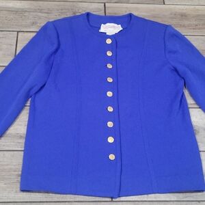 Castleberry London NY Womens 14  Royal Blue Jacket Blazer Union Made USA EUC